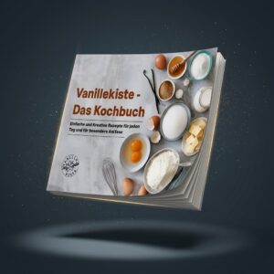 Das Vanillekiste Kochbuch, zugeklappt, man sieht die vorderseite